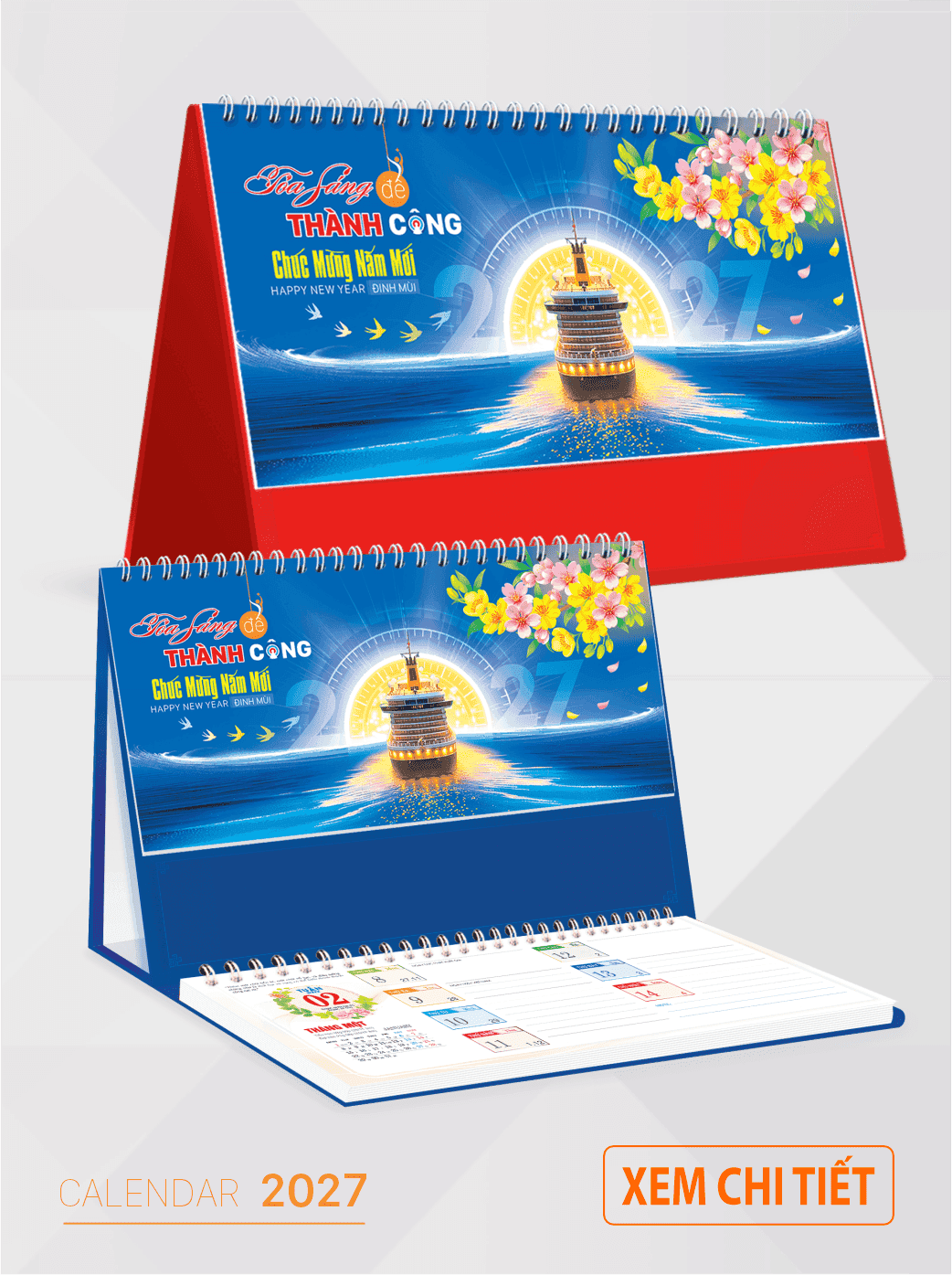 Mẫu lịch để bàn mã đáo thành công