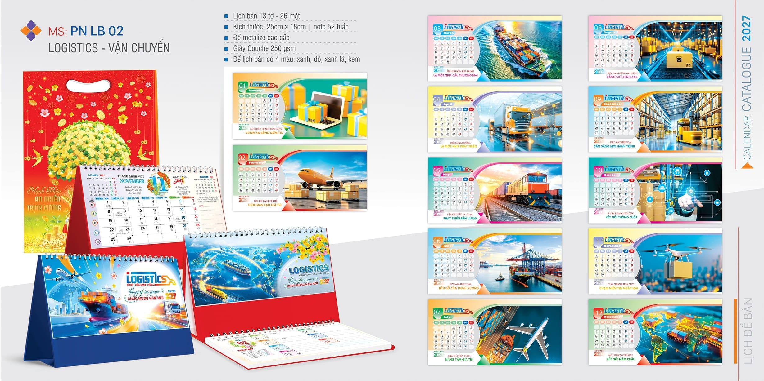 Lịch để bàn logistics
