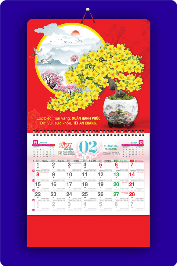 Lịch 13 tờ 2027