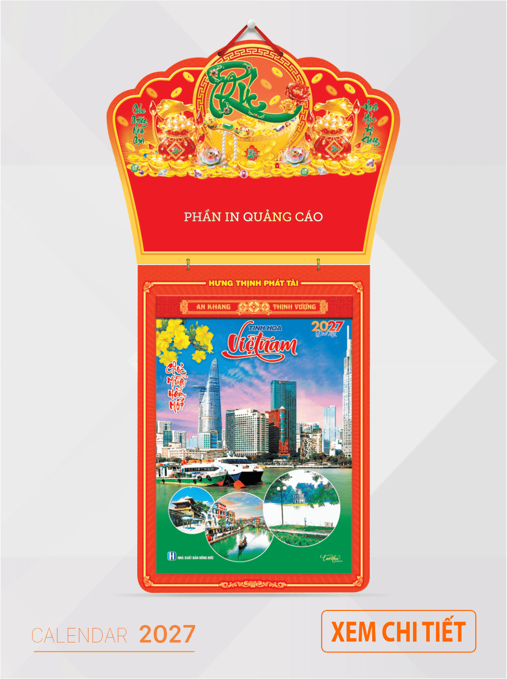 Mẫu lịch bloc 30x40 năm 2027