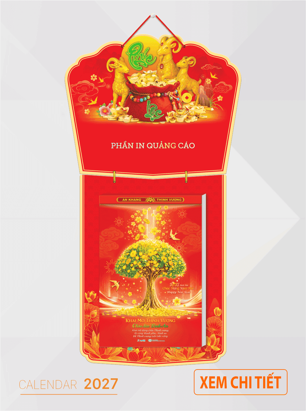 Mẫu lịch tết 2027 đẹp