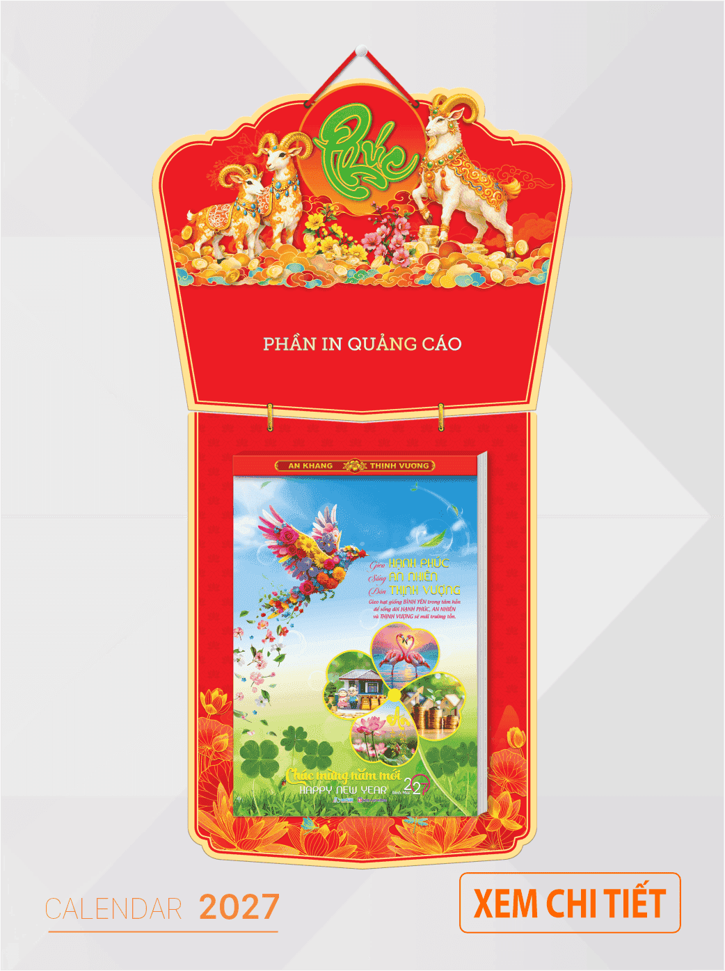 Mẫu lịch tết 2027 đẹp