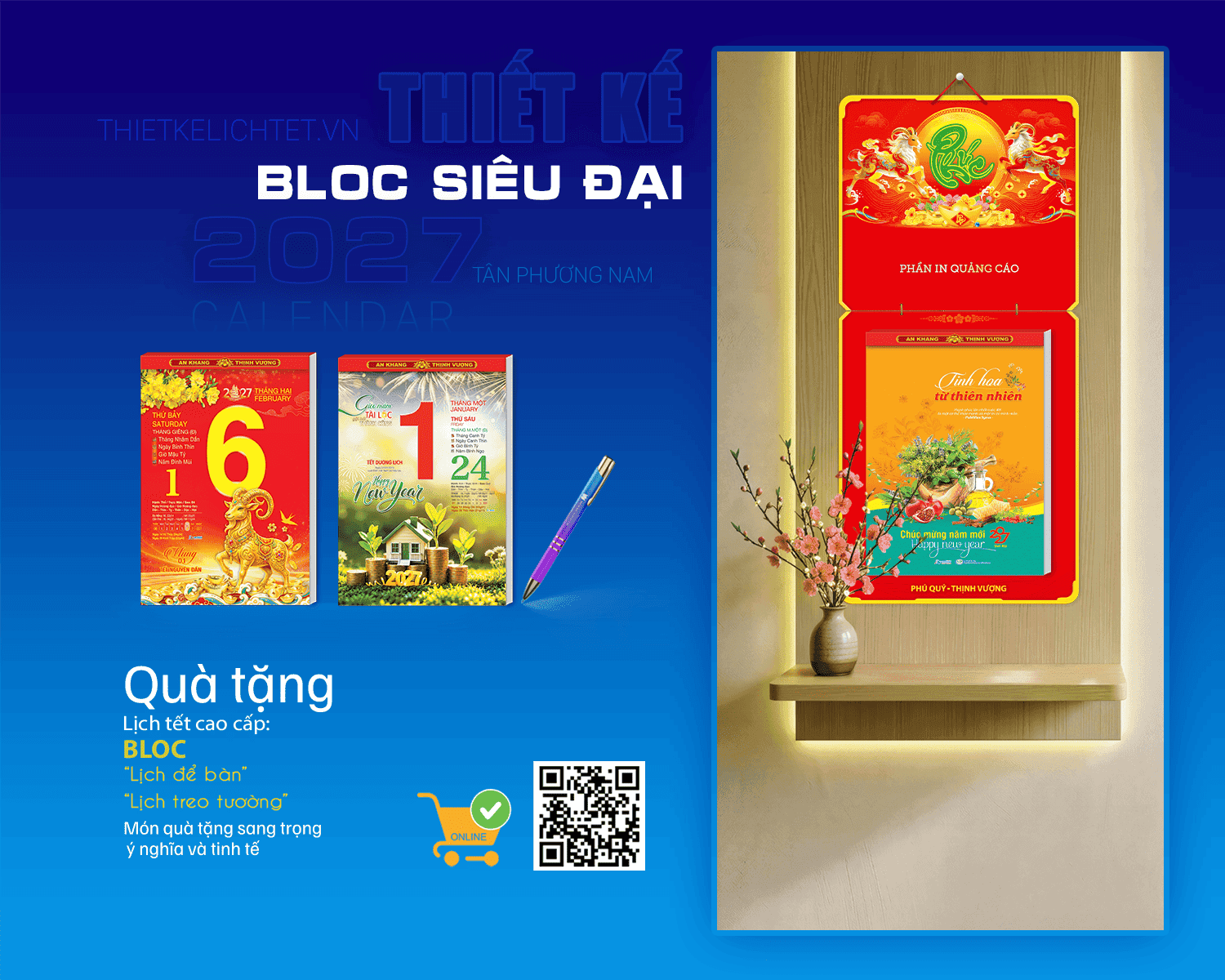 Mẫu lịch bloc siêu đại 2027