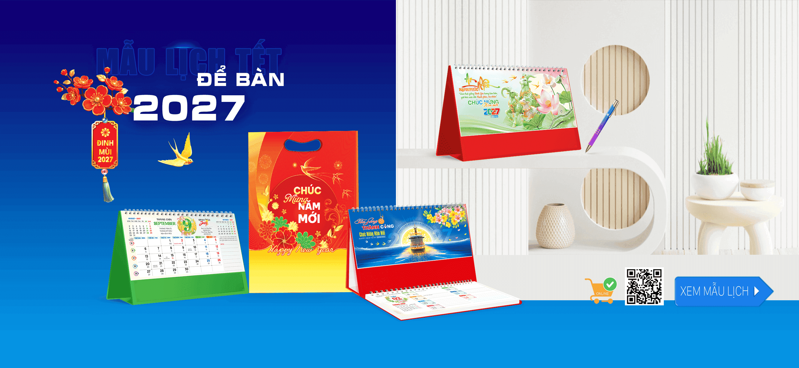Mẫu lịch để bàn 2027